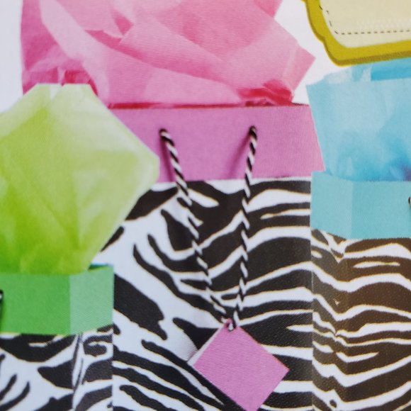 Celebrating Home Interiors Bags 4 Zebra Print Gift Bags Set Large 3